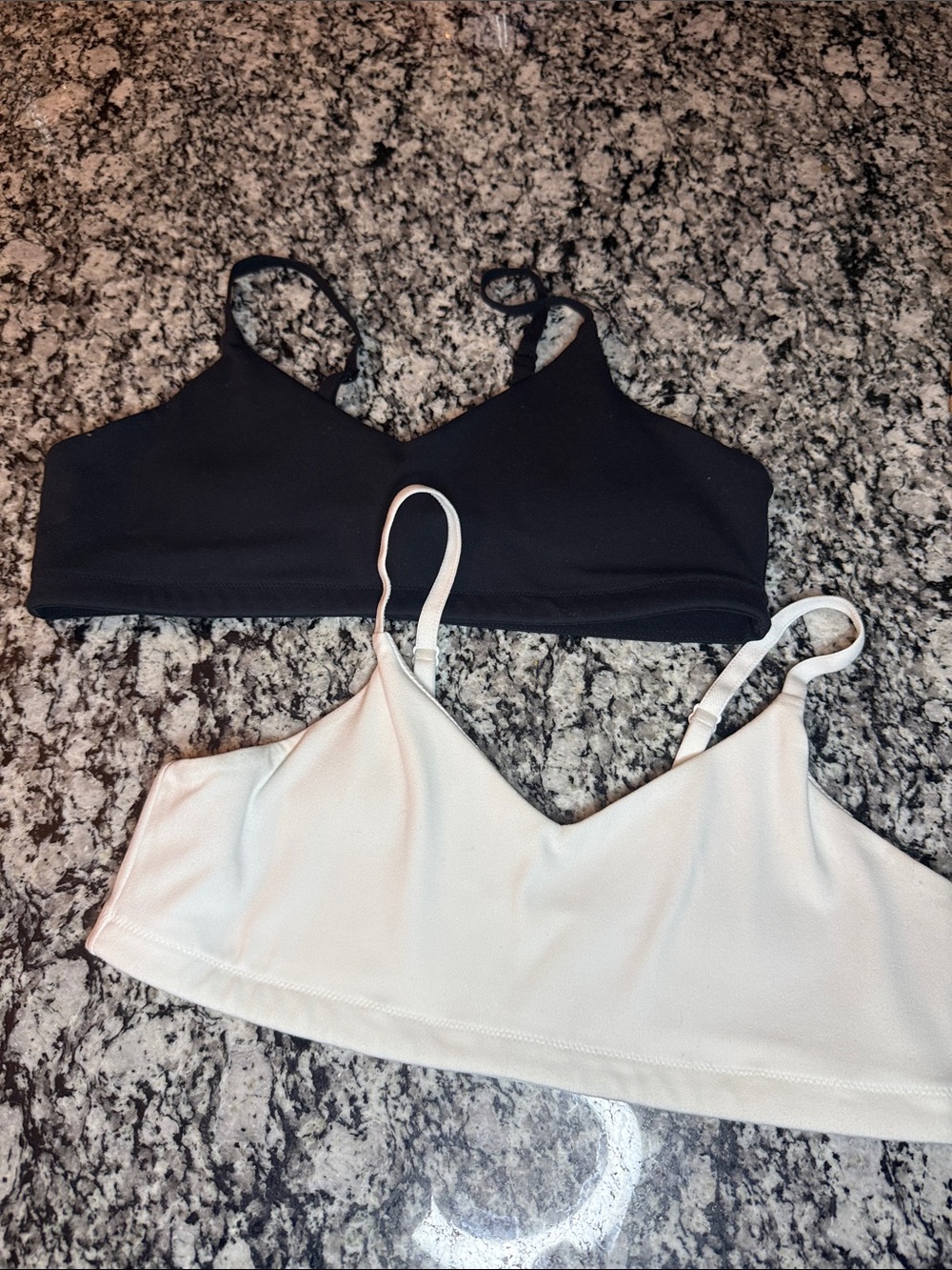 Athleta Black and White Seamless Bralette Duo - Girls